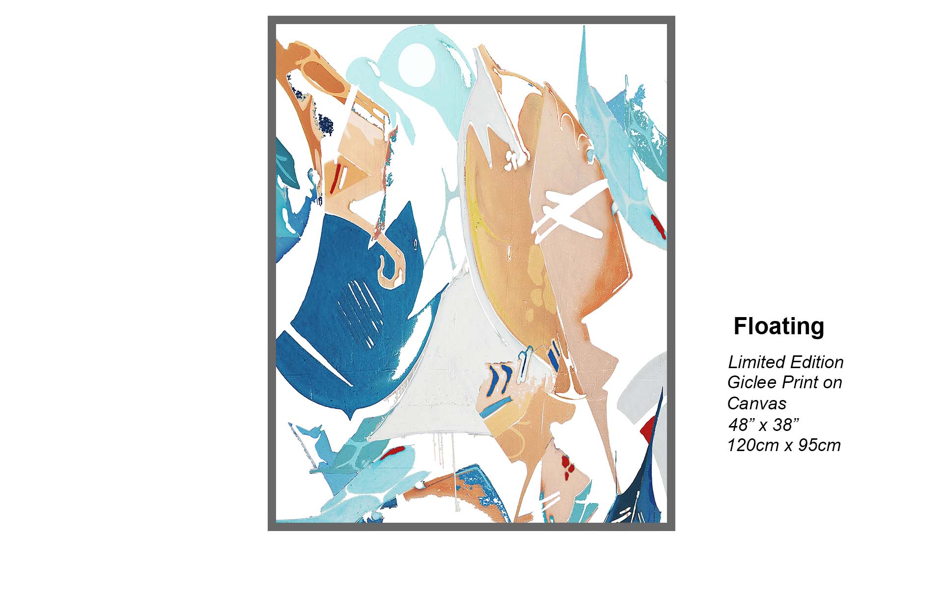 Floating – Contemporary Abstract in Blue & Sand Tones | Limited Edition Giclée Canvas
