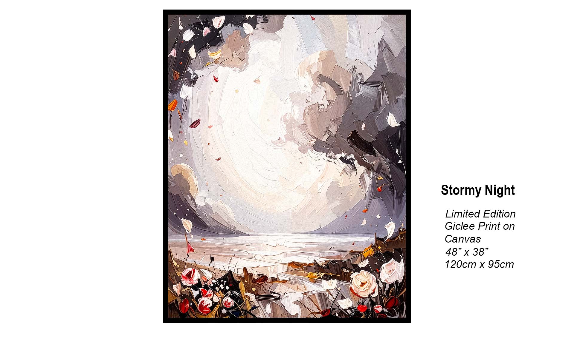 Stormy Night – Dramatic Coastal Abstract | Limited Edition Giclée Canvas Art