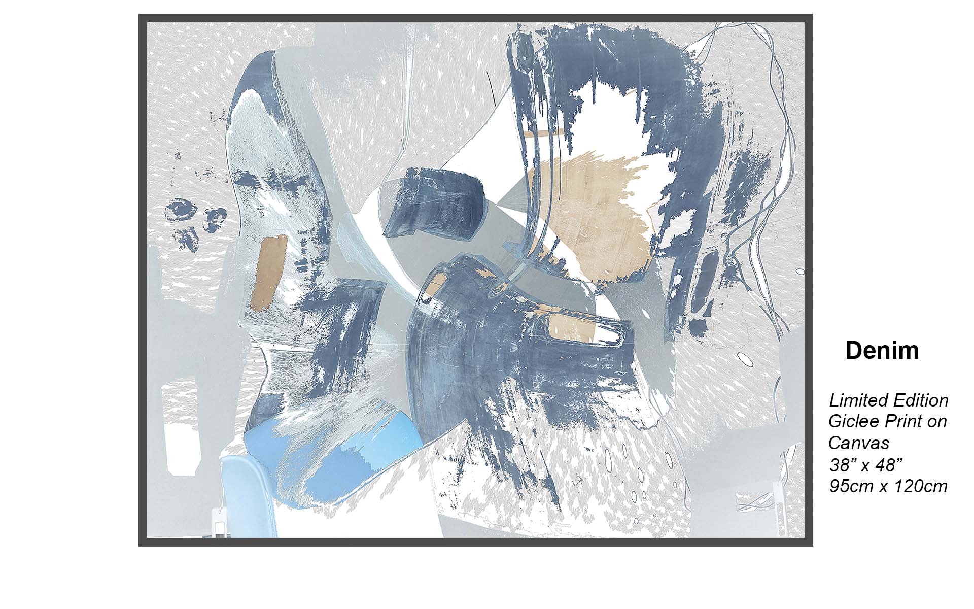 Denim – Contemporary Blue Abstract Art | Limited Edition Giclée Canvas