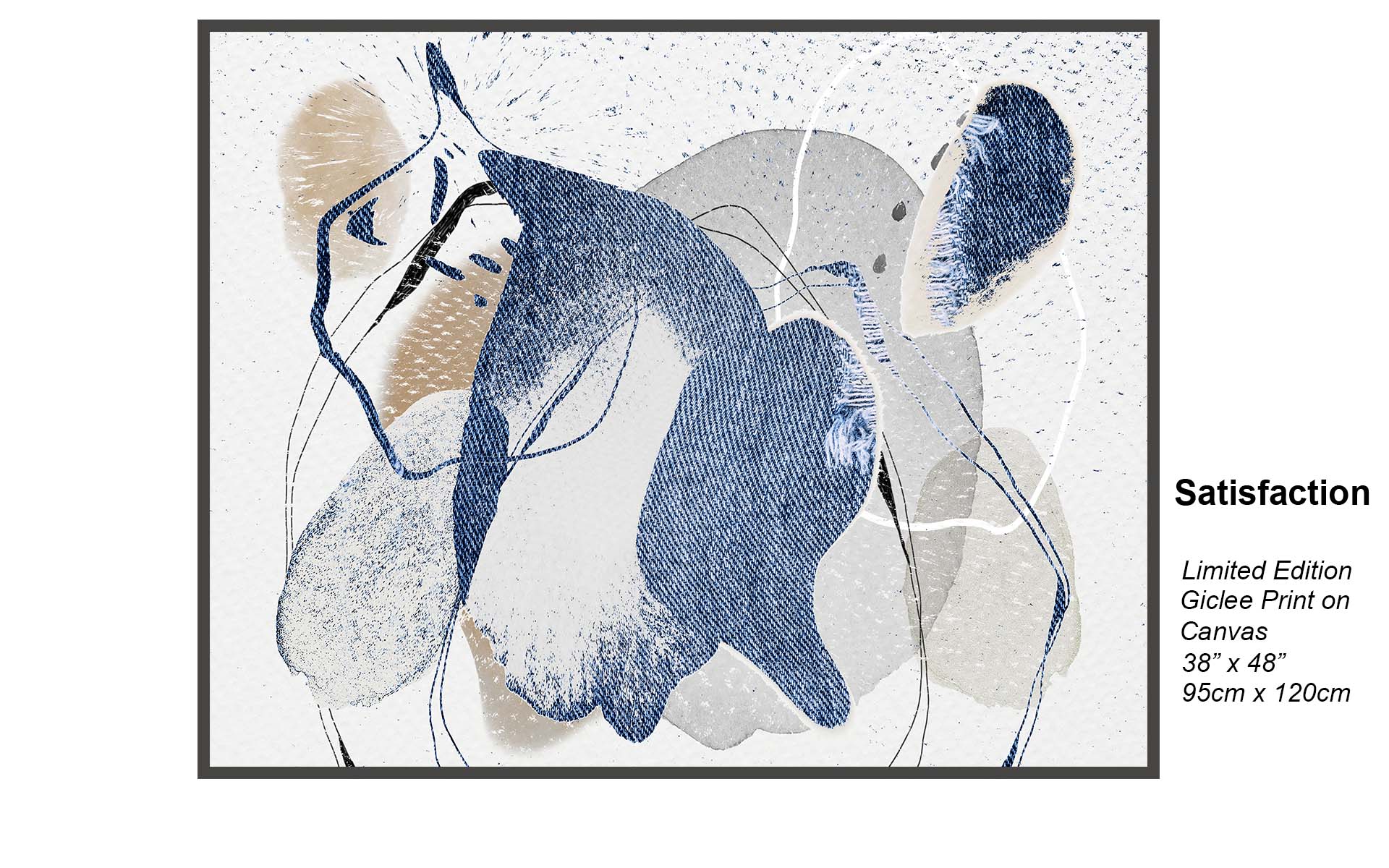 Satisfaction – Modern Textured Blue Abstract | Limited Edition Giclée Canvas