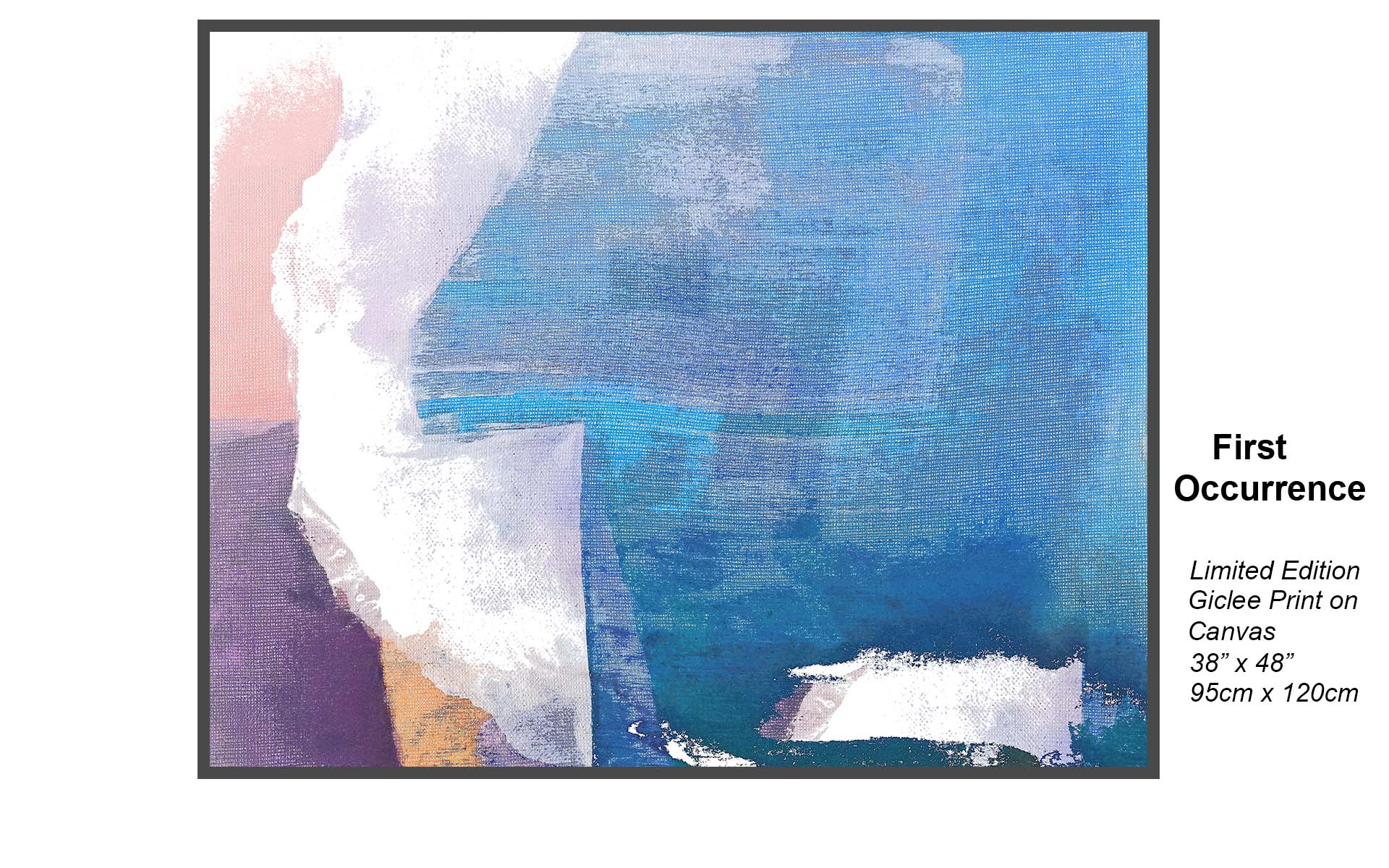 First Occurrence – Contemporary Abstract Blue Canvas Art | Limited Edition Giclée 38” x 48”