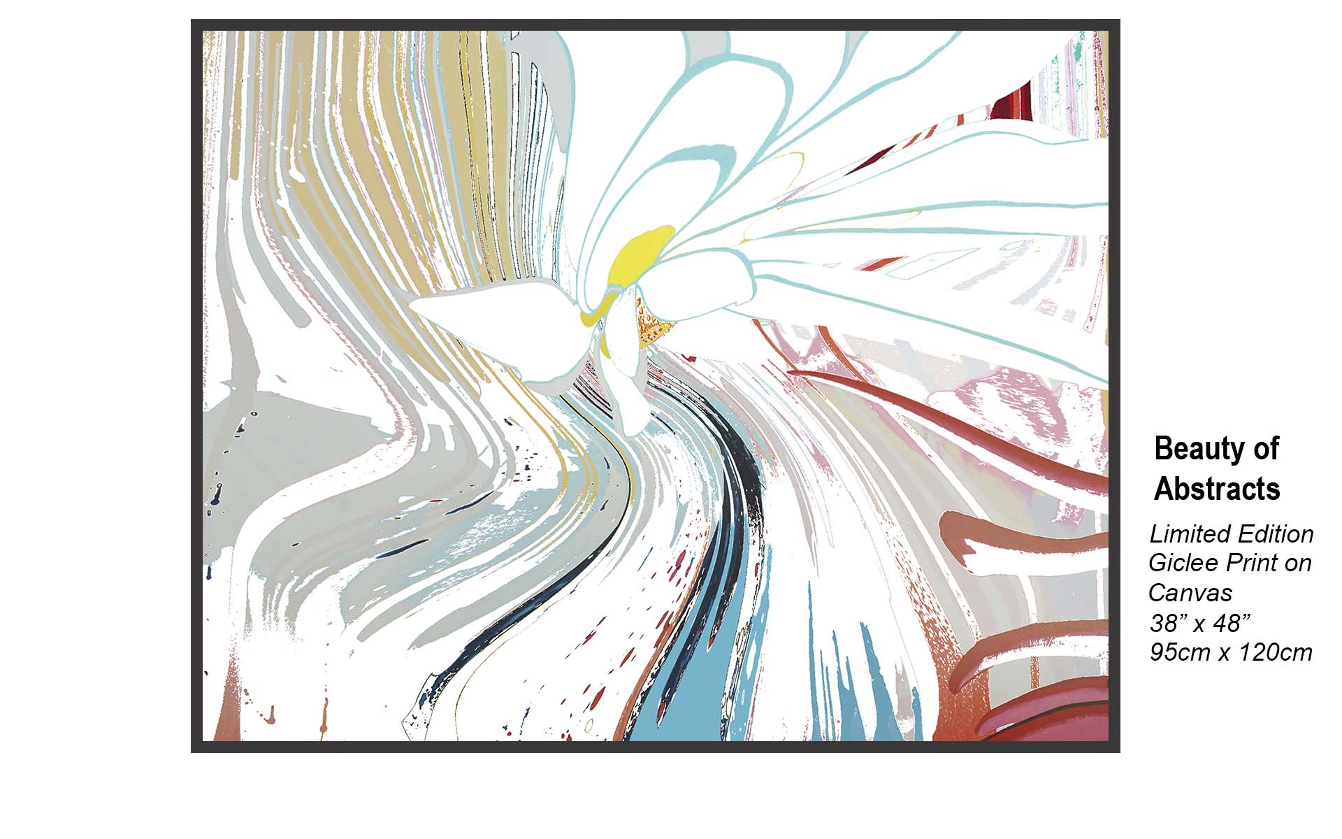 Beauty of Abstracts – Contemporary Floral-Inspired Abstract Canvas | Limited Edition Giclée 38” x 48”
