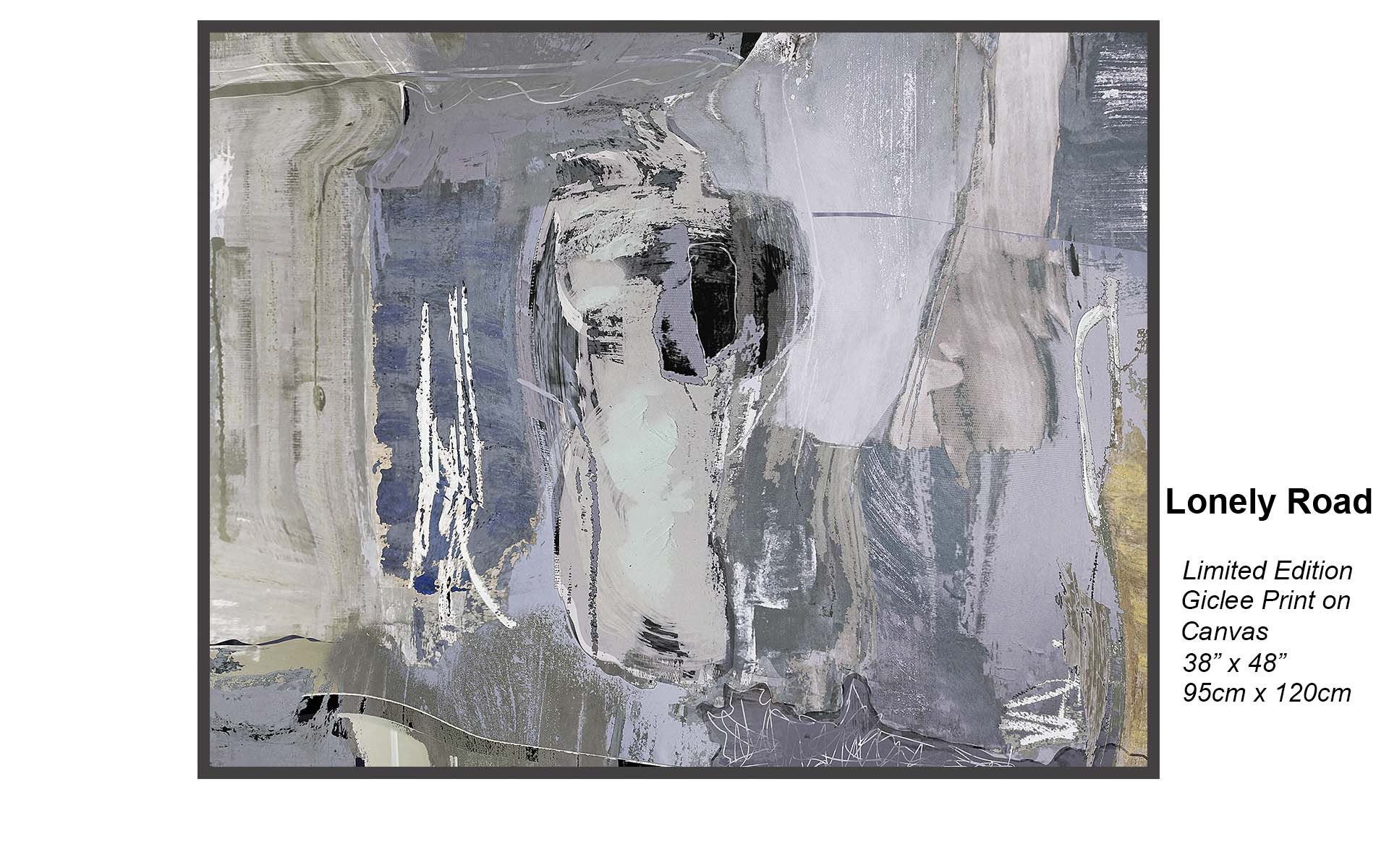Lonely Road – Moody Contemporary Abstract Canvas Art | Limited Edition Giclée Print 38” x 48”