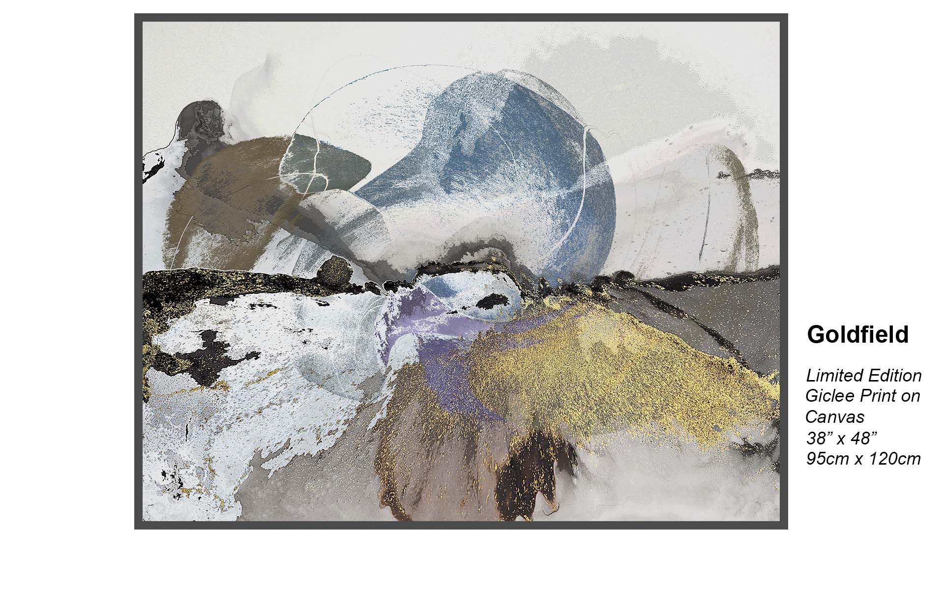 Goldfield – Luxe Contemporary Abstract Canvas Art with Gold Accents | Limited Edition Giclée 38” x 48”
