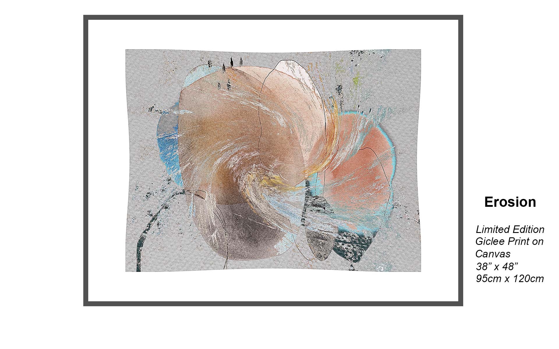 Erosion – Soft Contemporary Abstract Canvas Art | Limited Edition Giclée Print 38” x 48”