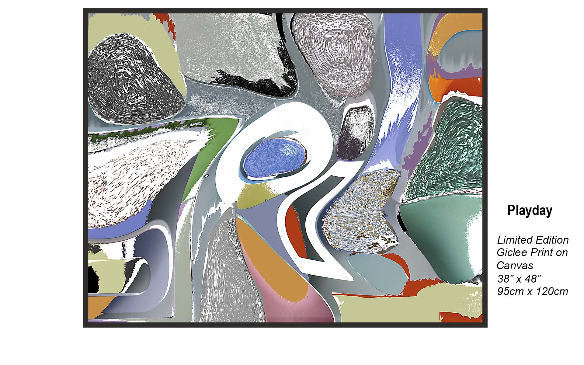 Playday – Contemporary Abstract Canvas Art | Limited Edition Giclée Print 38” x 48”