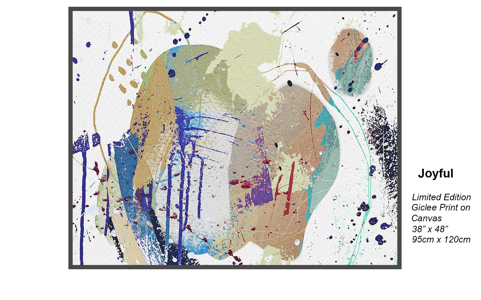 Joyful – Vibrant Contemporary Abstract Canvas Art | Limited Edition Giclée Print 38” x 48”