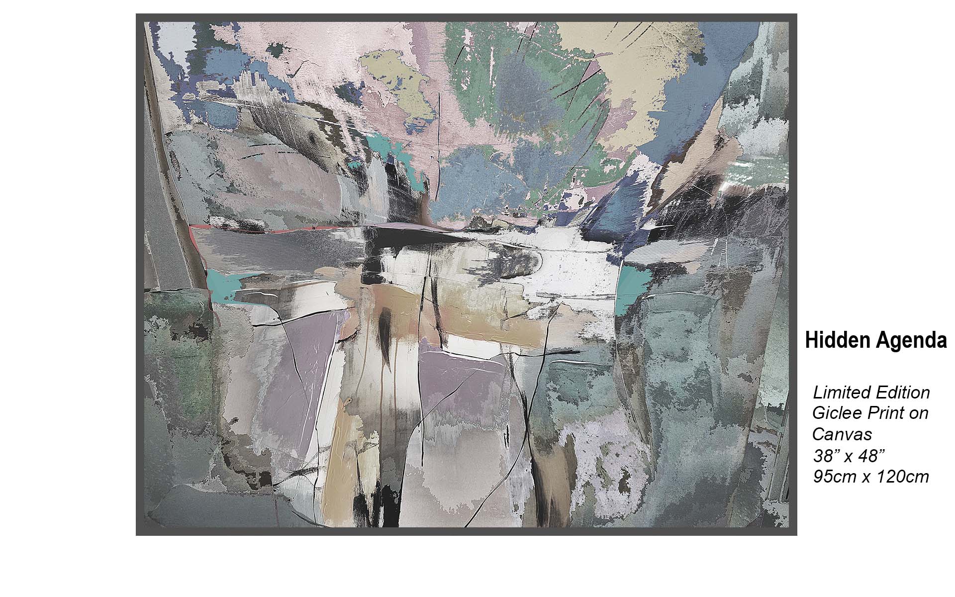 Hidden Agenda – Moody Contemporary Abstract Canvas Art | Limited Edition Giclée Print 38” x 48