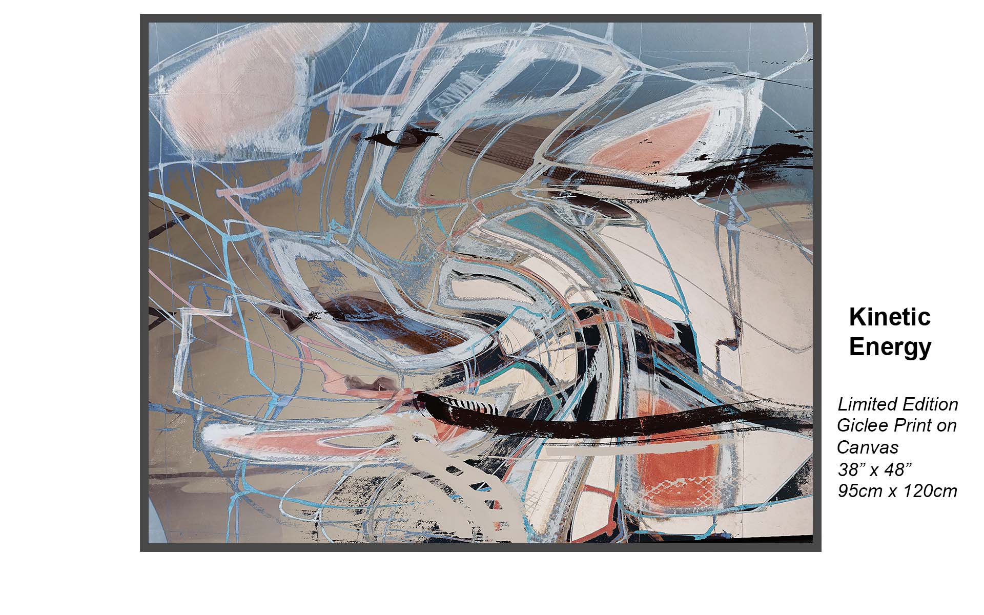 Kinetic Energy – Dynamic Contemporary Abstract Canvas Art | Limited Edition Giclée Print 38” x 48”