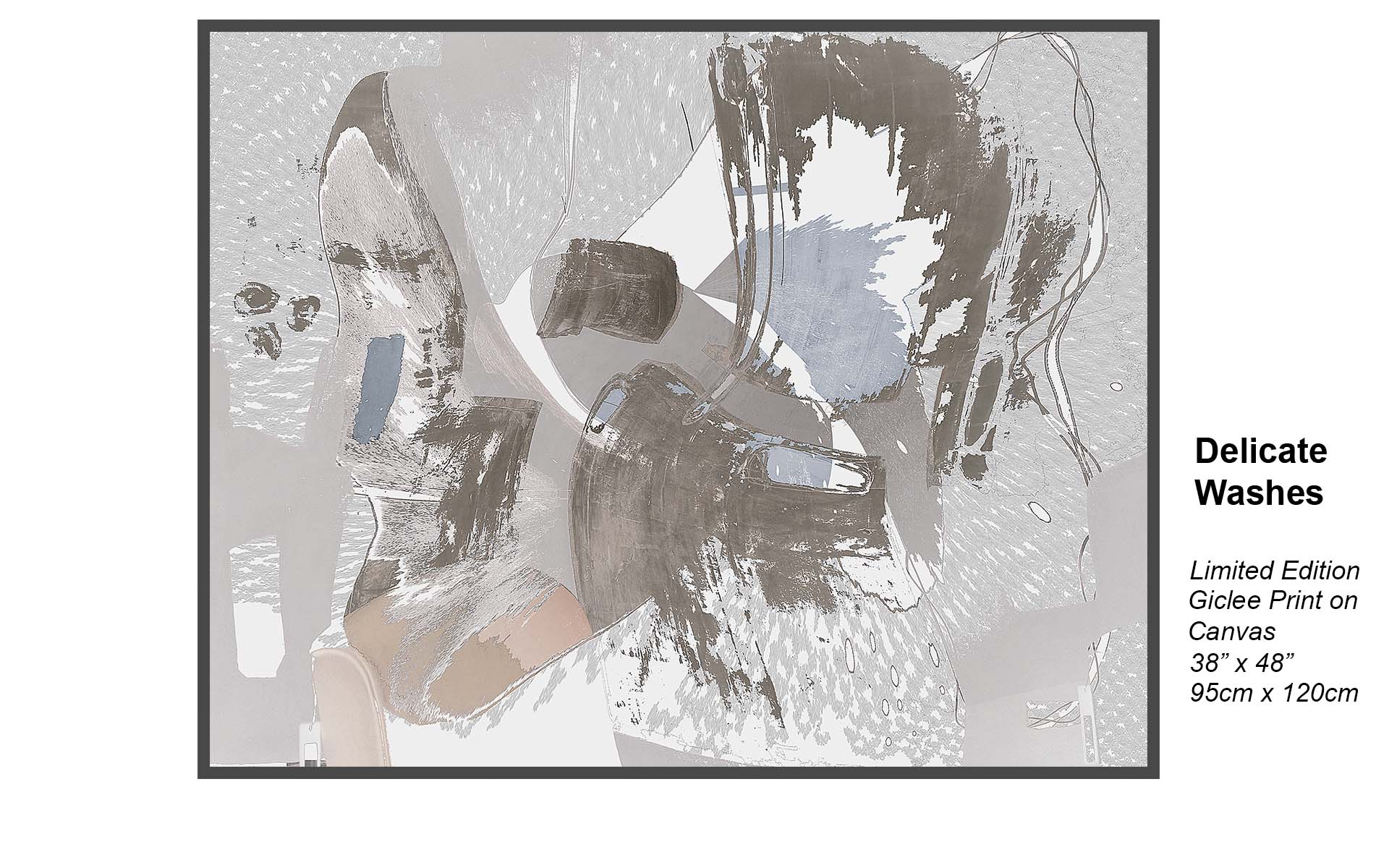 Delicate Washes – Minimalist Contemporary Abstract Canvas Art | Limited Edition Giclée Print 38” x 48”