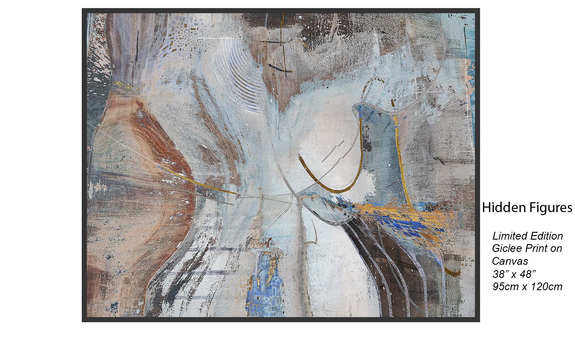 Hidden Figures – Textured Contemporary Abstract Canvas Art | Limited Edition Giclée Print 38” x 48”