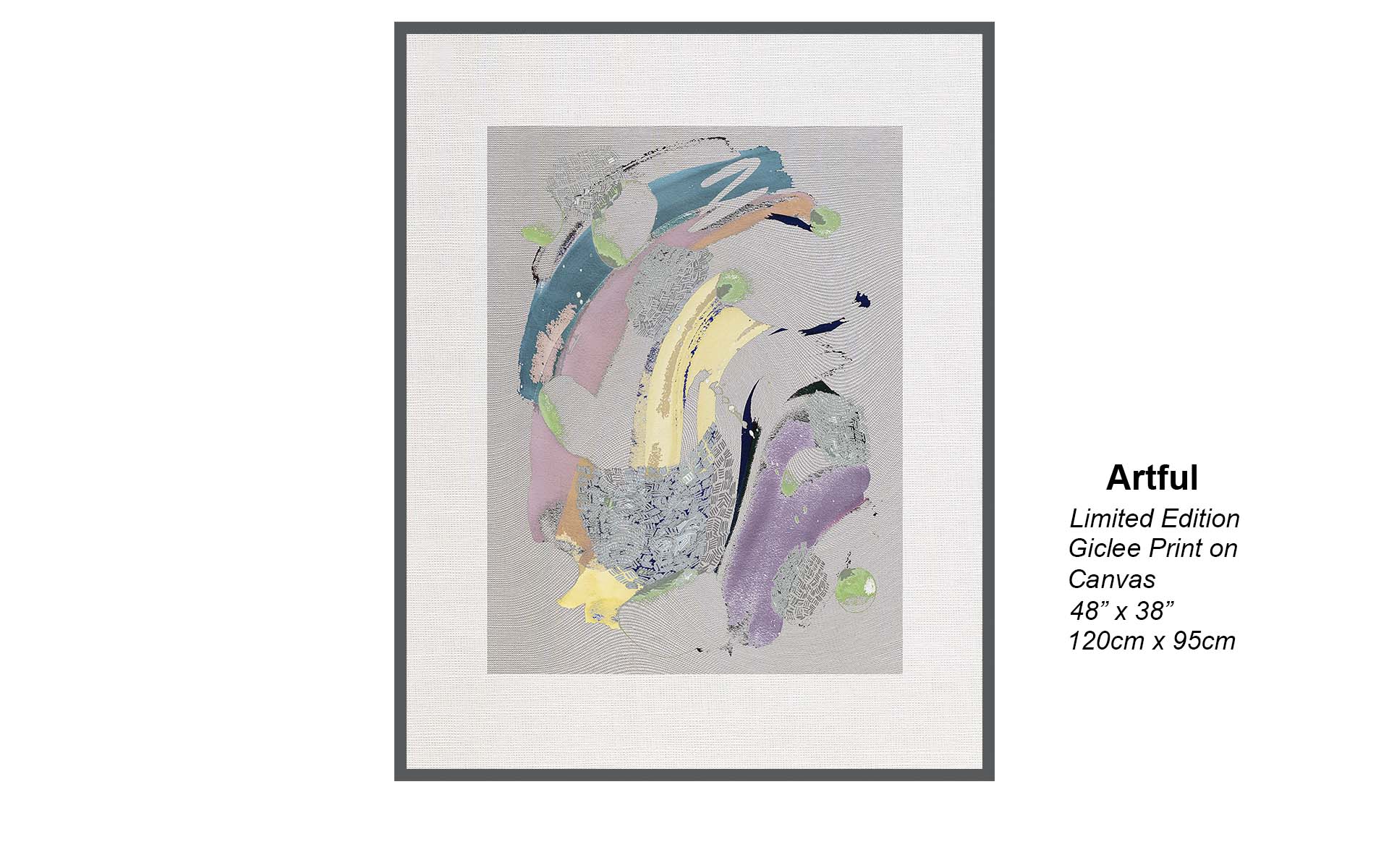 Artful – Elegant Contemporary Abstract Canvas Art | Limited Edition Giclée Print 48” x 38”