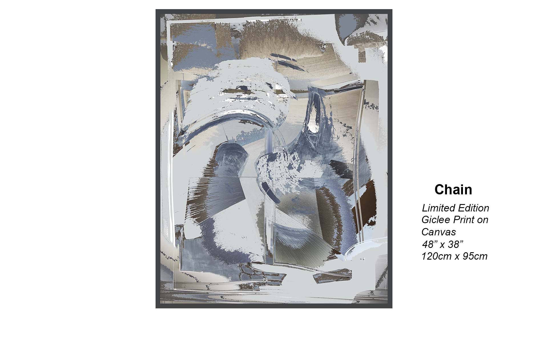 Chain – Modern Monochrome Abstract Canvas Art | Limited Edition Giclée Print 48” x 38”