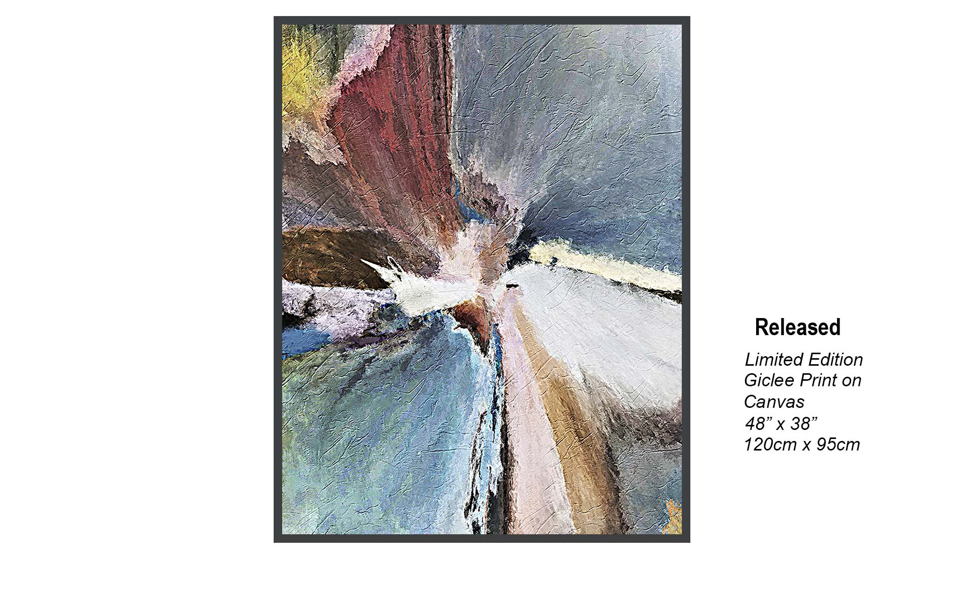 Released – Textured Contemporary Abstract Canvas Art | Limited Edition Giclée Print 48” x 38”