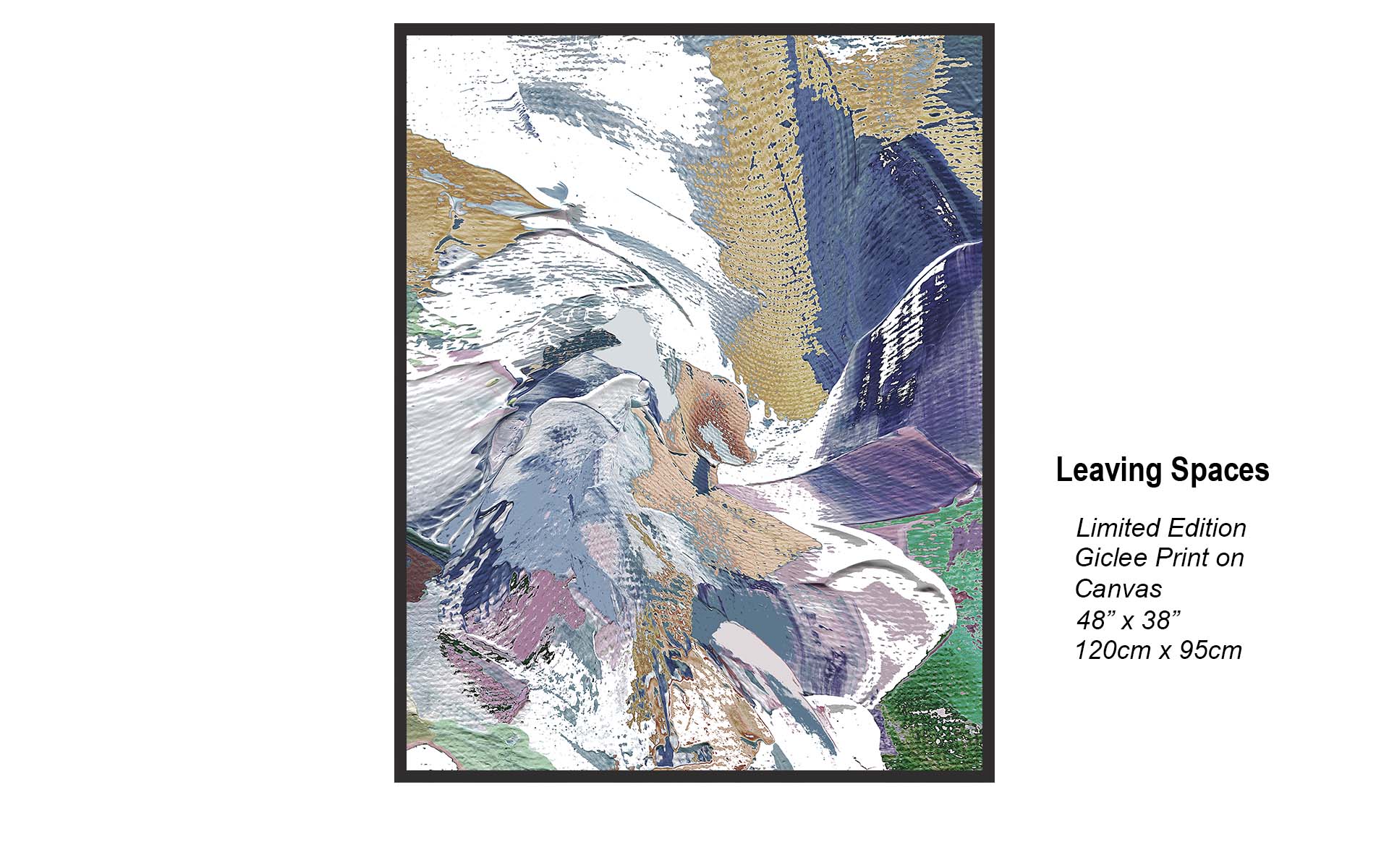 Leaving Spaces – Textured Contemporary Abstract Canvas Art | Limited Edition Giclée Print 48” x 38”