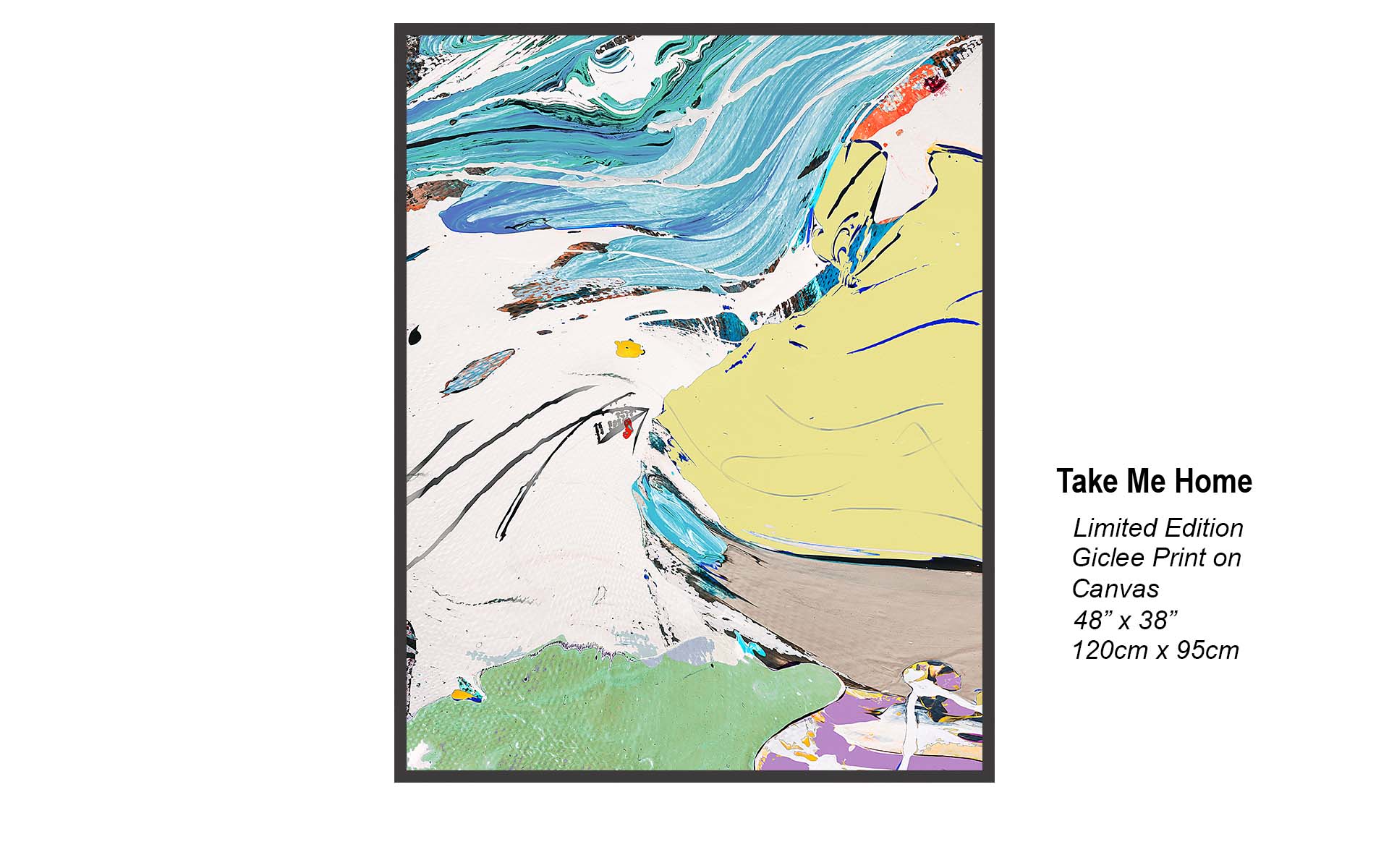 Take Me Home – Vibrant Contemporary Abstract Canvas Art | Limited Edition Giclée Print 48” x 38”