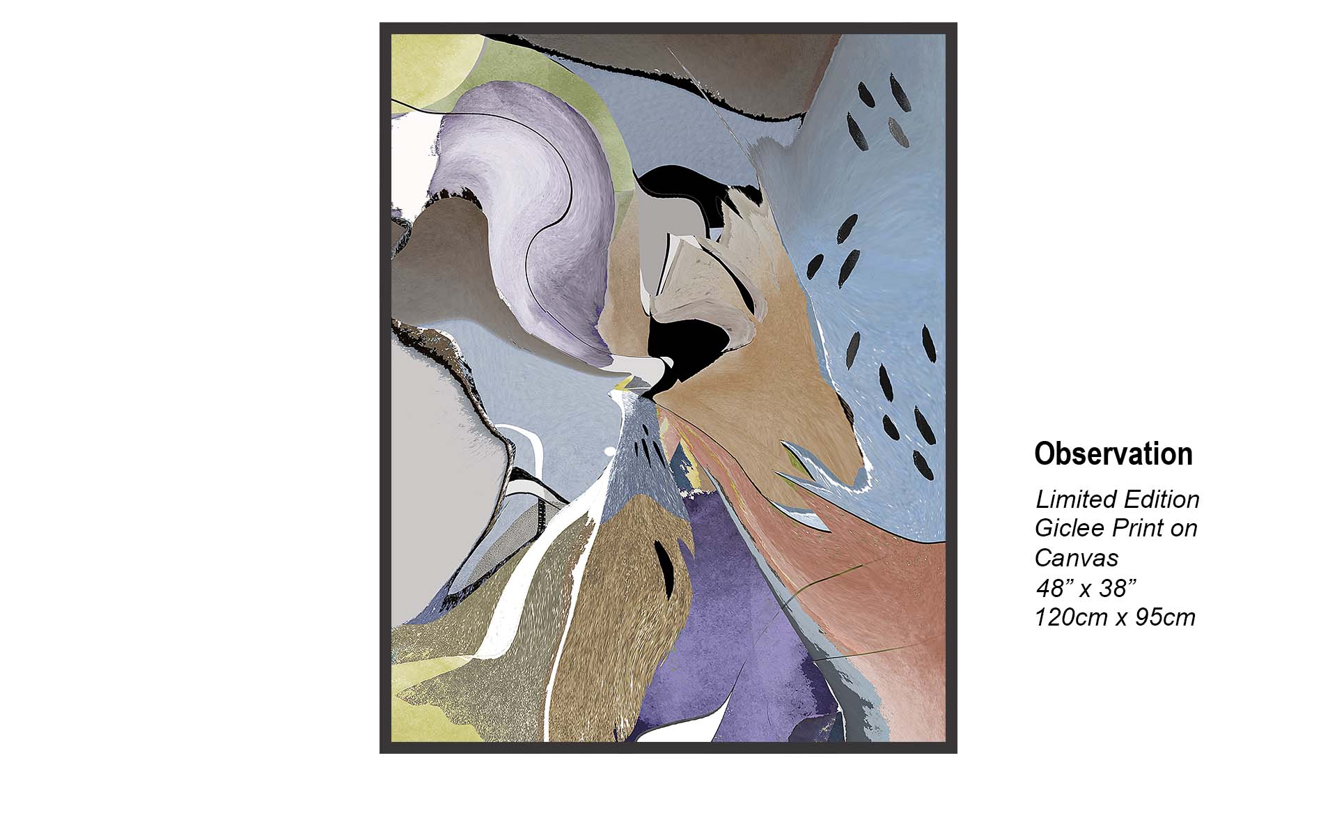 Observation – Contemporary Abstract Canvas Art in Soft Neutrals | Limited Edition Giclée Print 48” x 38”