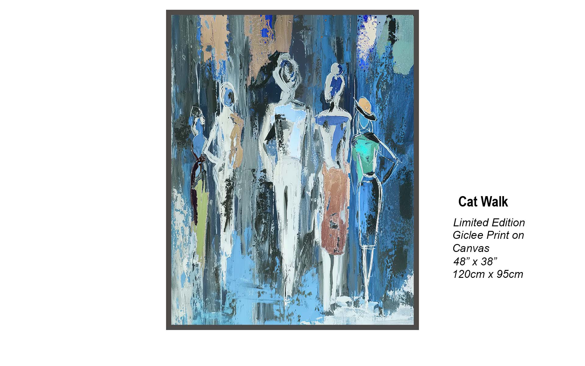 Cat Walk – Fashion-Inspired Contemporary Figurative Canvas Art | Limited Edition Giclée Print 48” x 38”