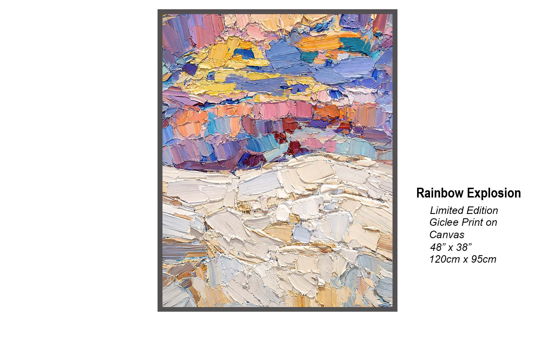 Rainbow Explosion – Bold Impasto Abstract Canvas Art | Limited Edition Giclée
