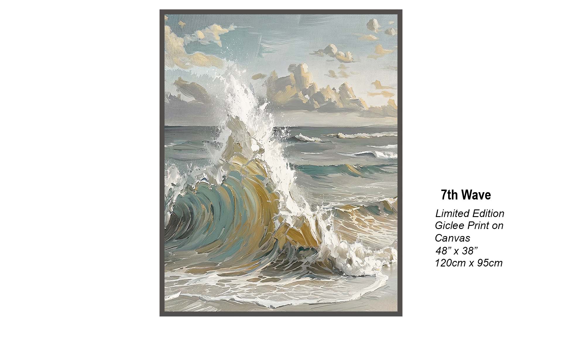 7th Wave – Dramatic Coastal Wave Painting | Limited Edition Giclée Canvas Art