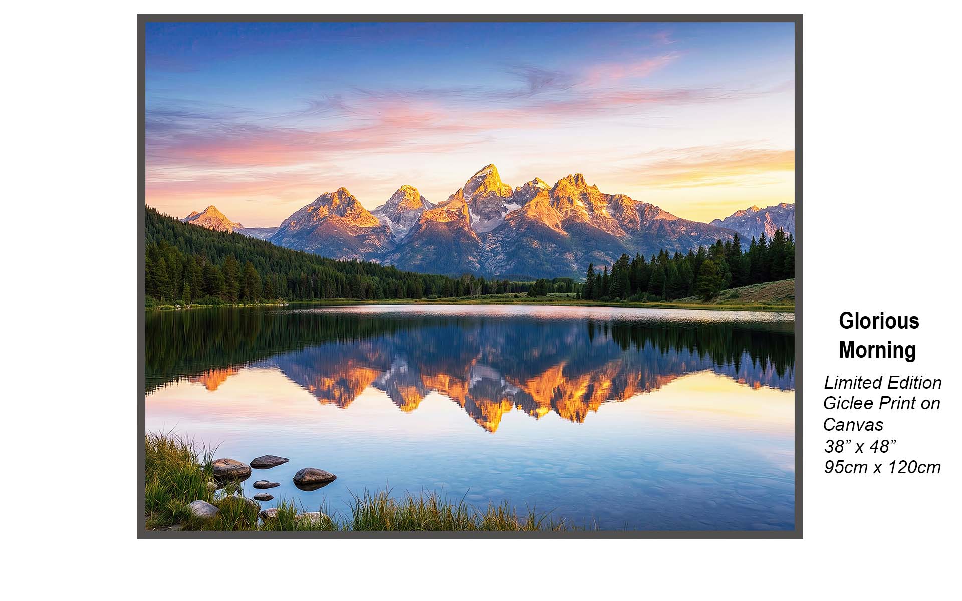 Glorious Morning – Majestic Mountain Sunrise Reflection | Limited Edition Canvas Art