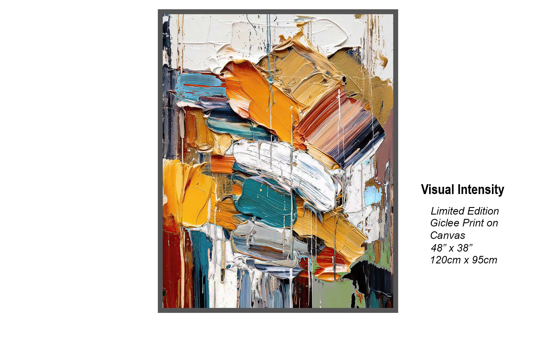 Visual Intensity – Bold Impasto Abstract with Vibrant Textural Energy | Limited Edition Canvas Art