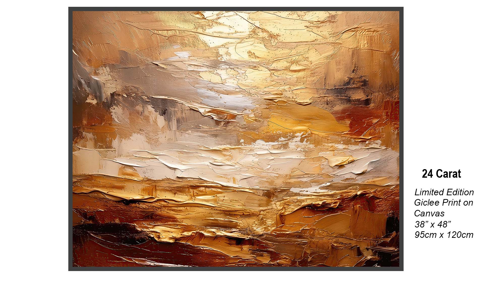 24 Carat – Golden Impasto Abstract Landscape | Limited Edition Canvas Art