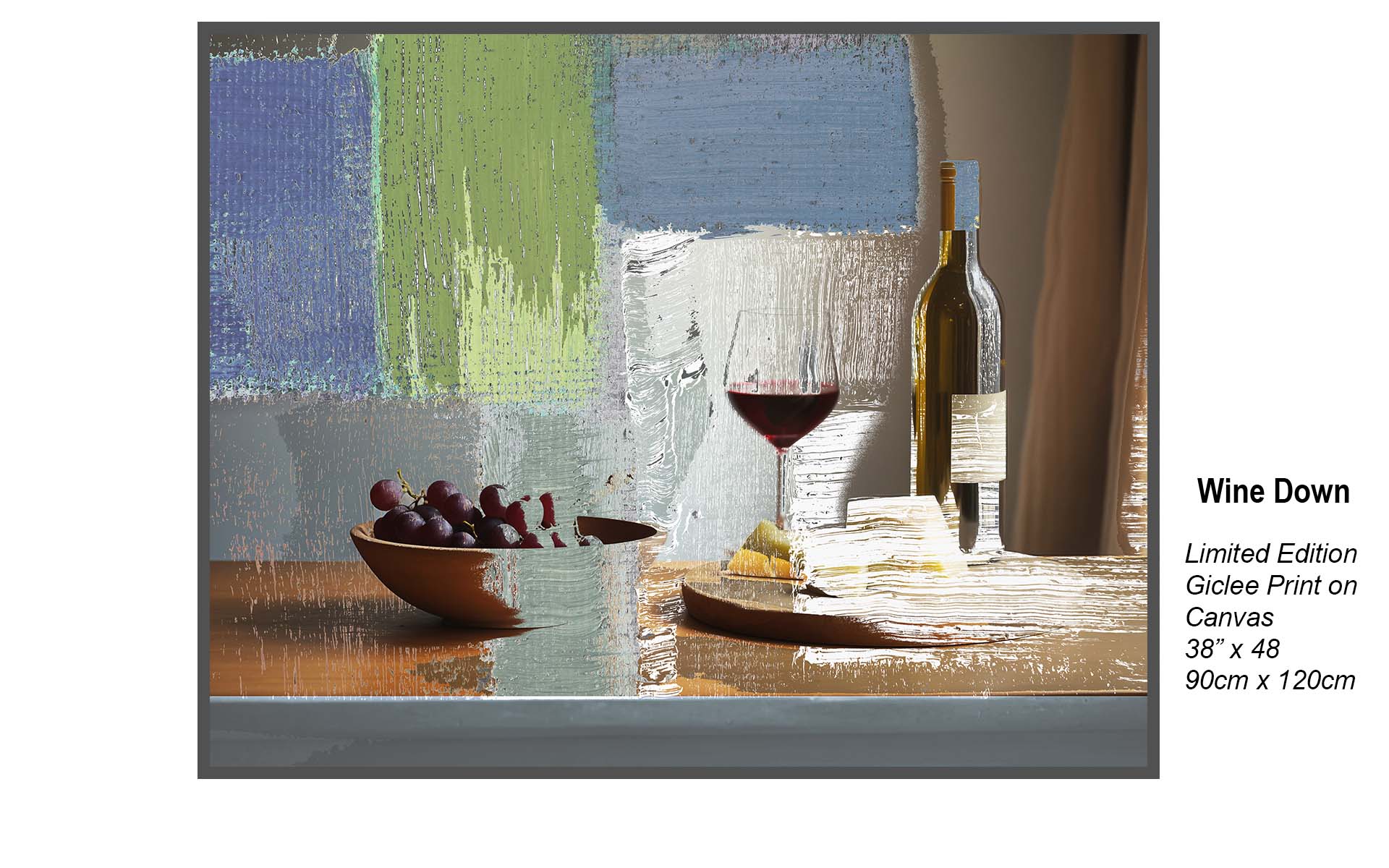 Wine Down – Contemporary Wine & Still Life Art | Limited Edition Giclée Canvas Print
