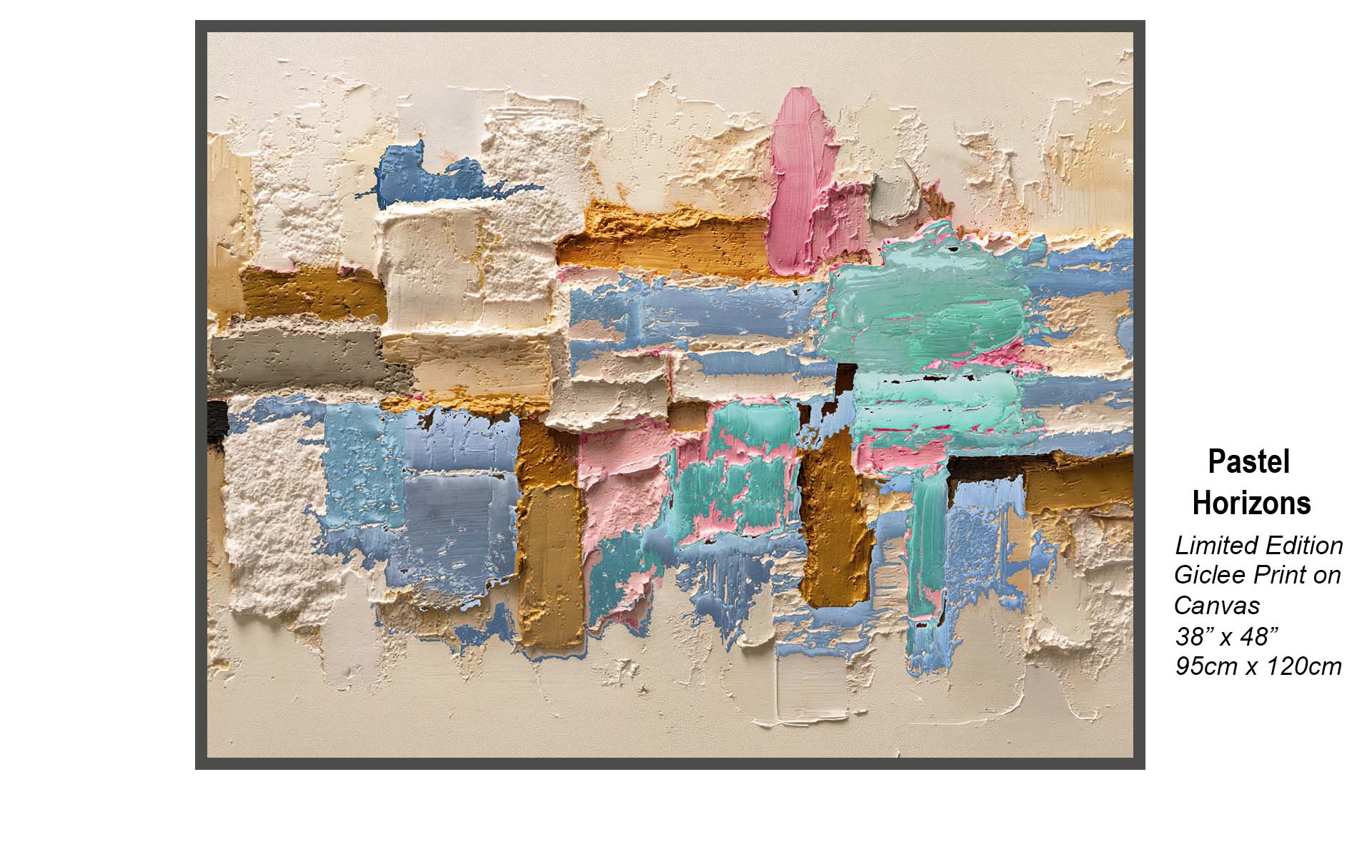 Pastel Horizons – Textured Abstract Impasto Art in Soft Neutrals and Coastal Blues