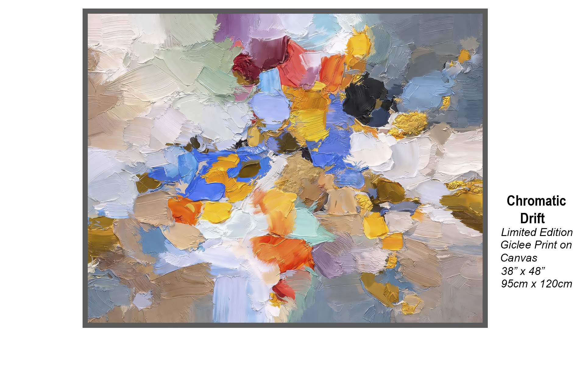 Abstract Impasto Wall Art – Chromatic Drift | Textured Palette Knife Canvas Print | Okanagan Art