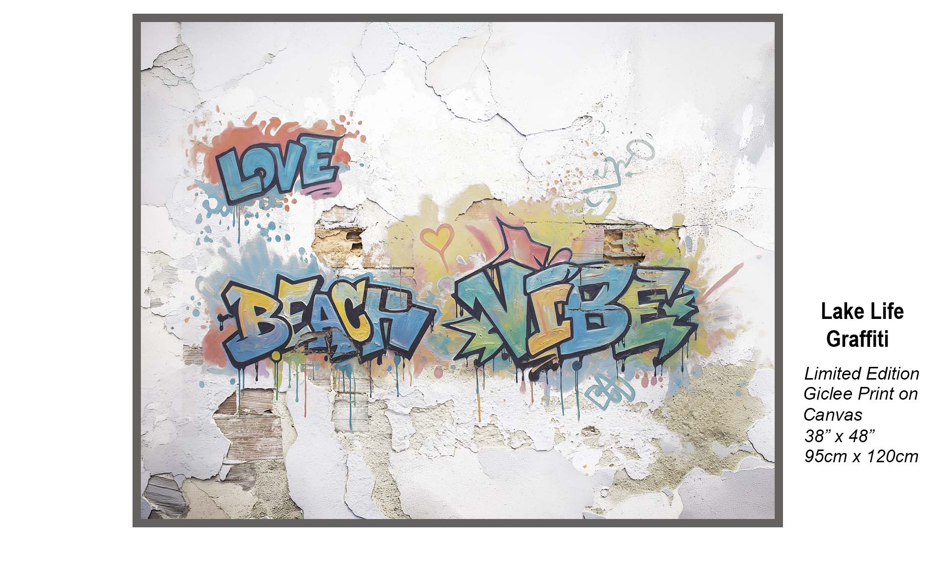 Okanagan Lake Wall Art – Kelowna Graffiti Canvas, Urban Summer Style