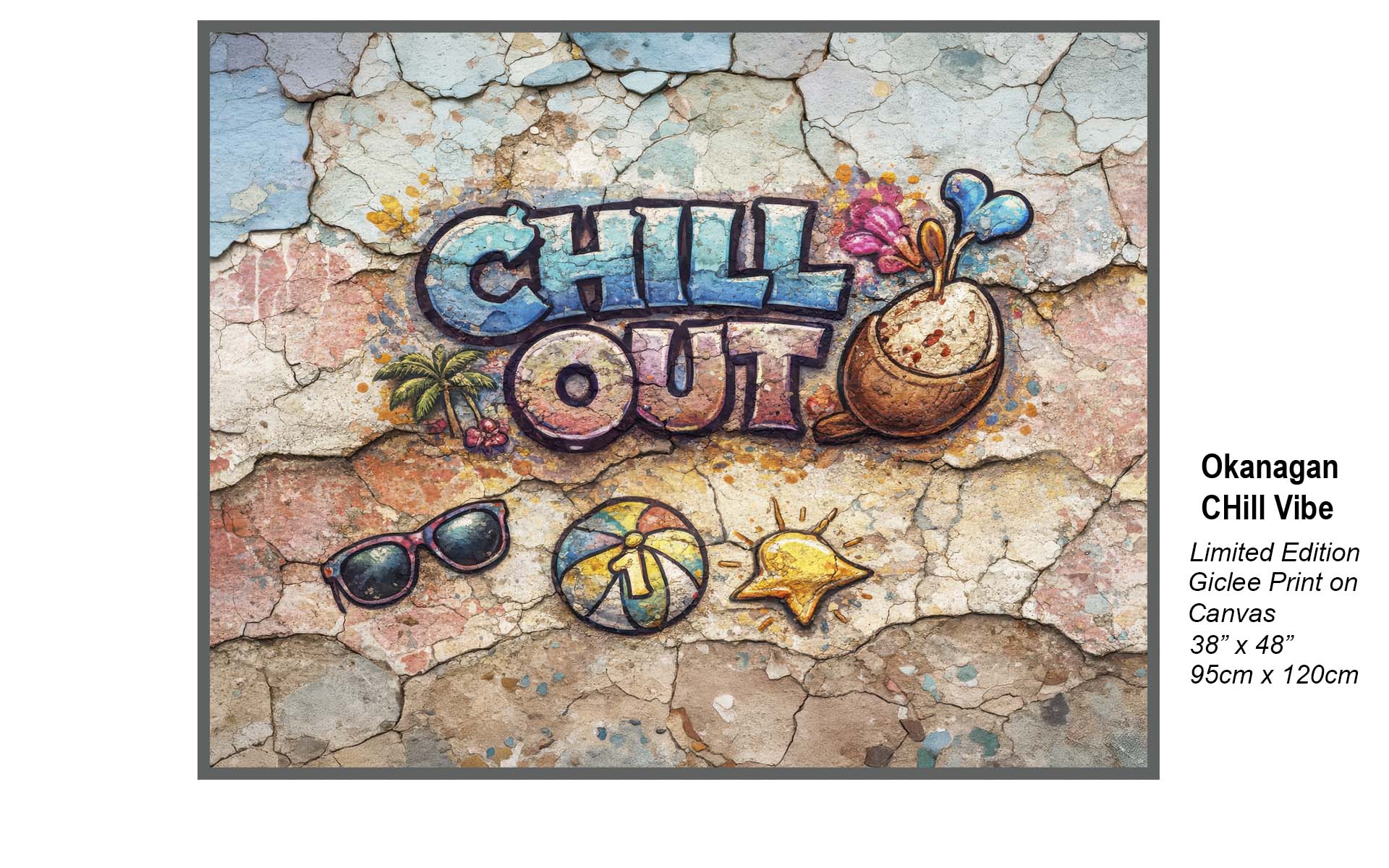 Chill Out Coastal Wall Art | Okanagan Graffiti Style Painting for Kelowna, Penticton & Vernon