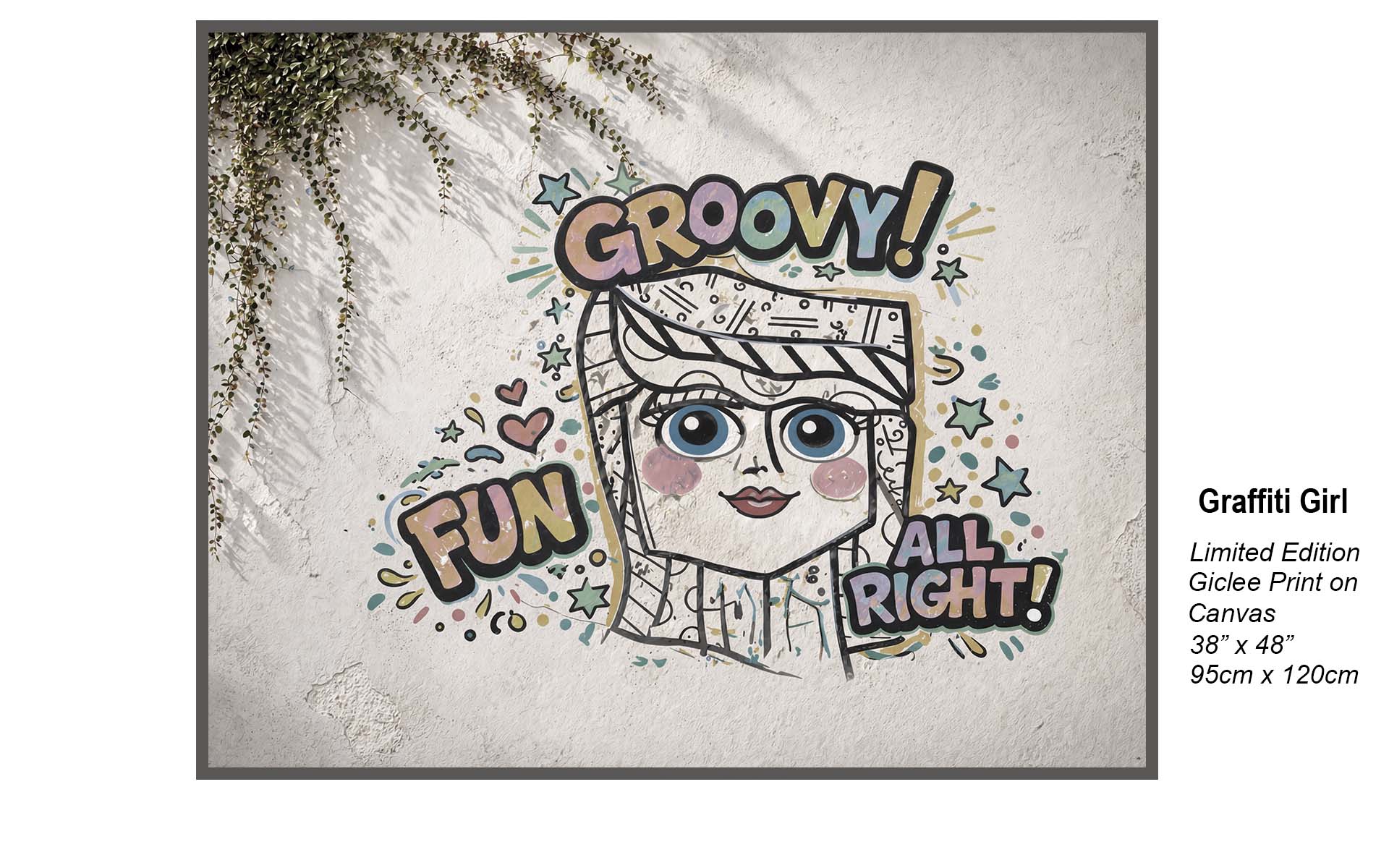 Graffiti Girl – Modern Street Art Canvas | Limited Edition Giclée Print