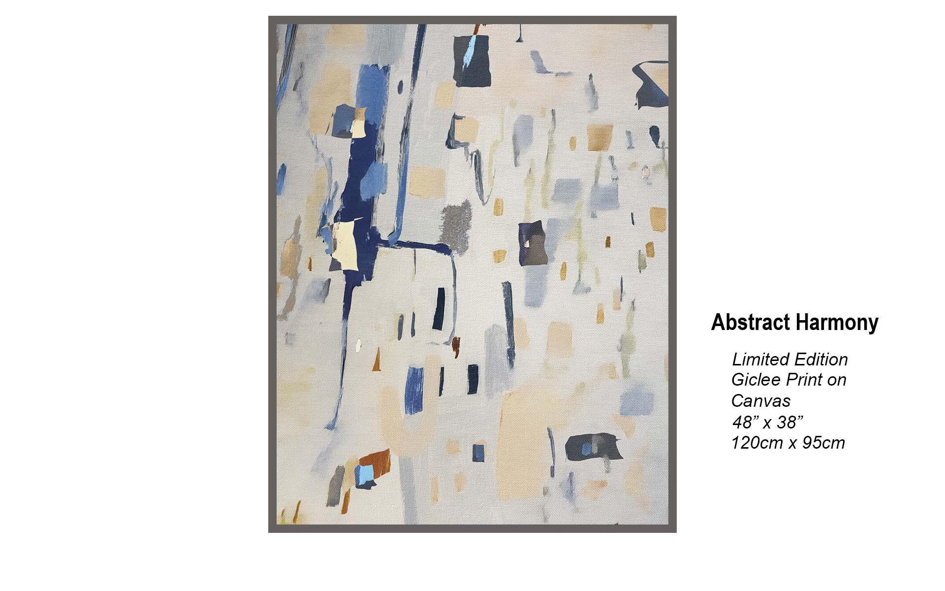 Abstract Harmony – Modern Okanagan Art in Soft Neutrals & Blue Accents