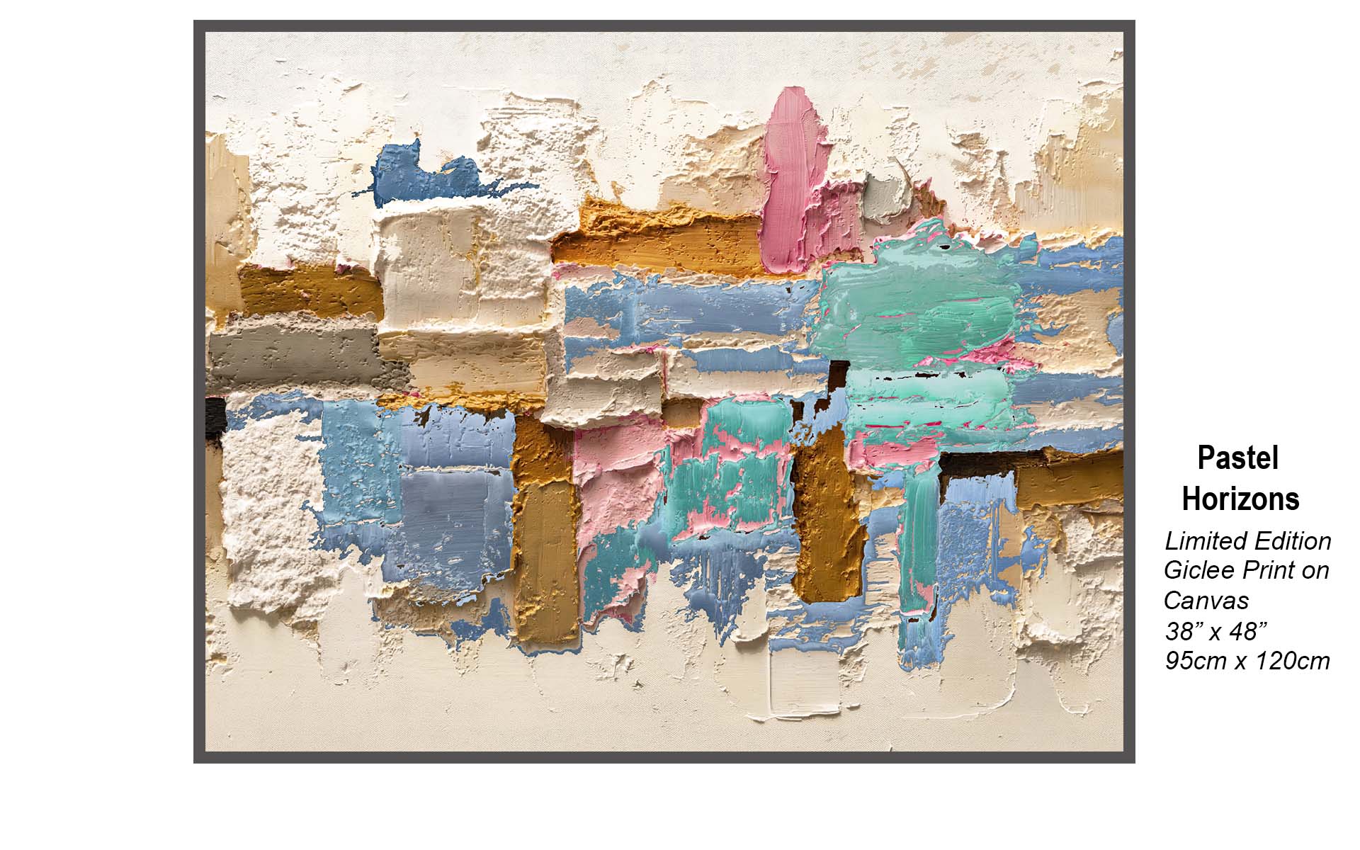 Pastel Horizons – Textured Abstract Impasto Art in Soft Neutrals and Coastal Blues