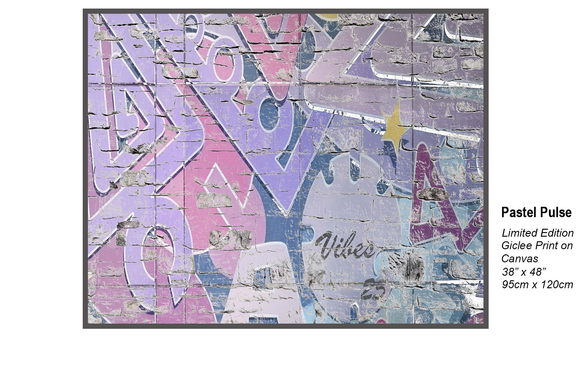 Pastel Pulse | Urban Graffiti Wall Art with Vintage Street Texture