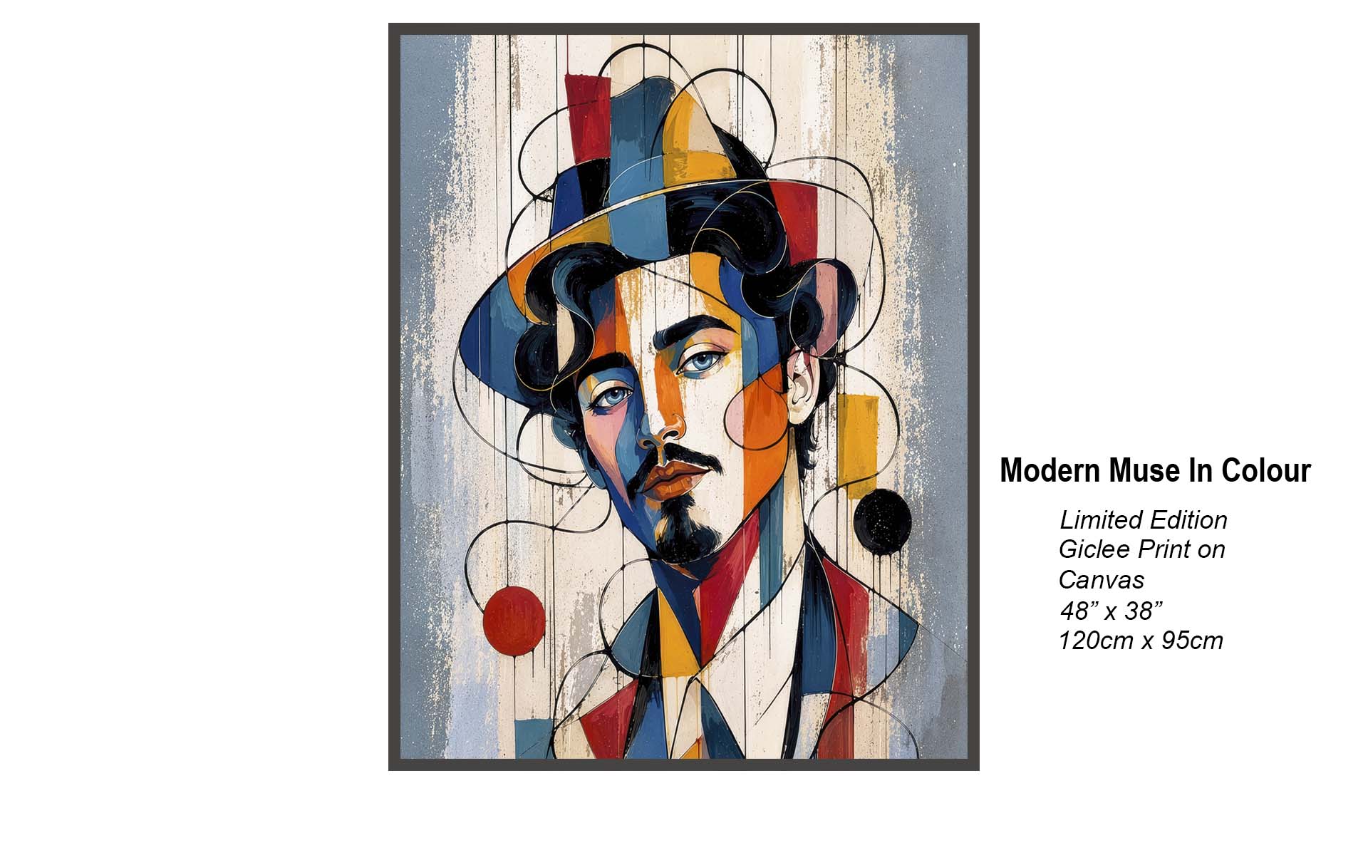 Modern Muse in Color | Abstract Cubist Portrait Art with Urban Expression