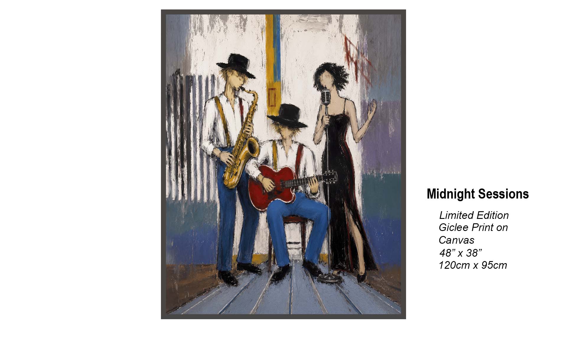 Midnight Sessions – Contemporary Pop Art Jazz Trio | Modern Musician Wall Art