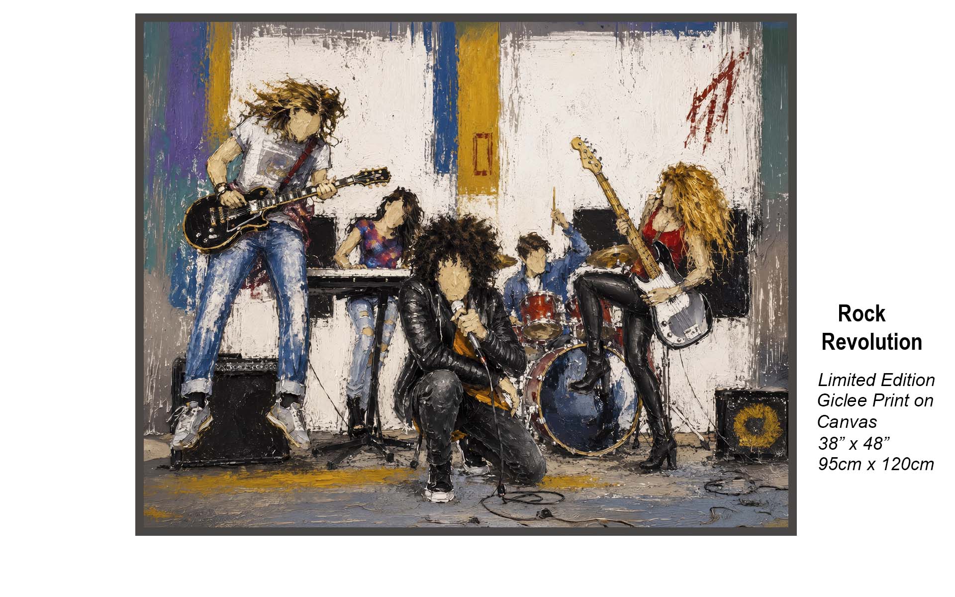 Rock Revolution – Contemporary Pop Art Band Painting | Modern Music Wall Art