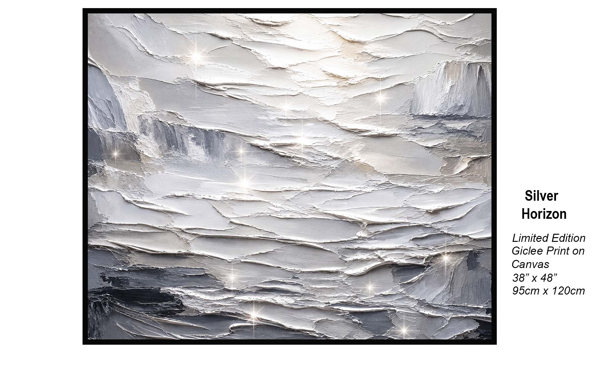 Silver Horizon | Contemporary Abstract Impasto Wall Art