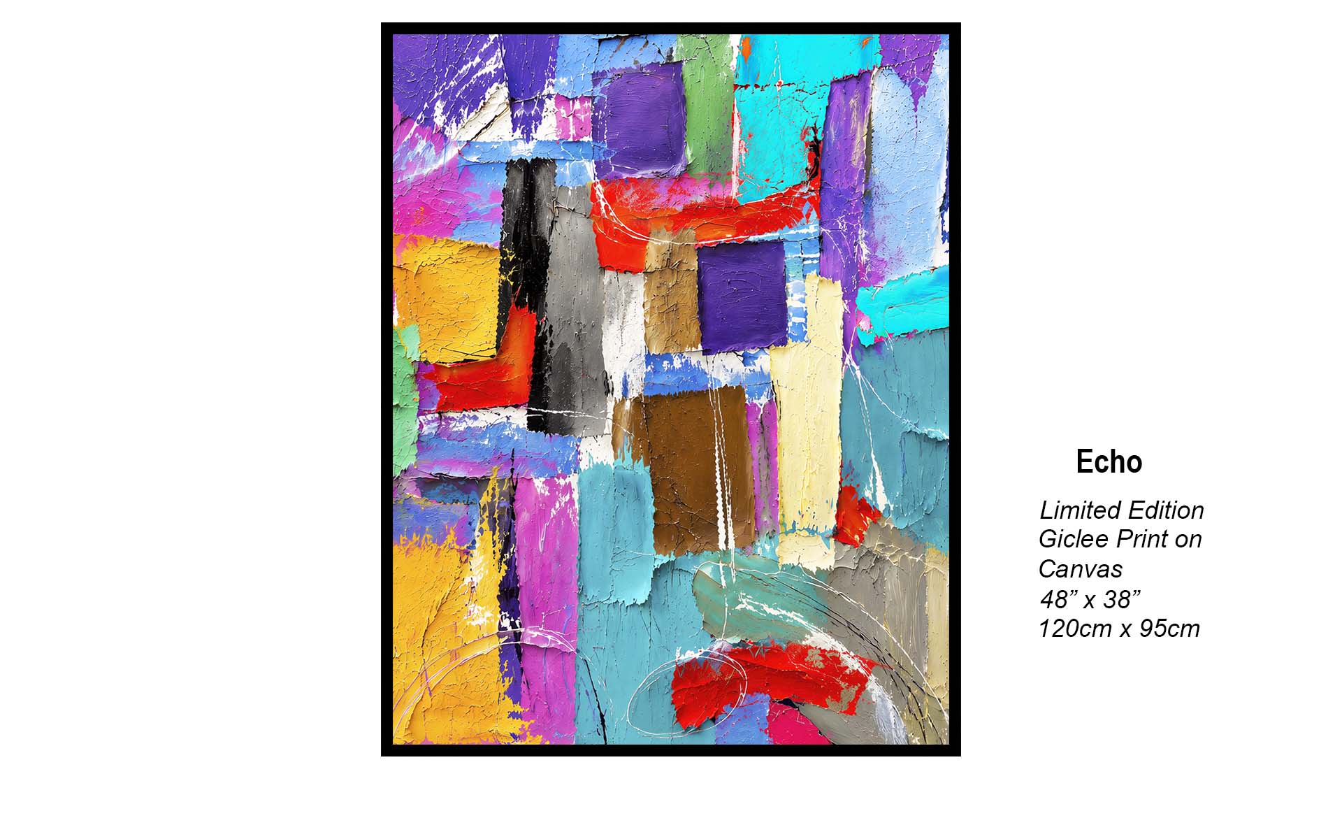Echo | Vibrant Heavy Impasto Abstract Canvas Art | Studio B Originals