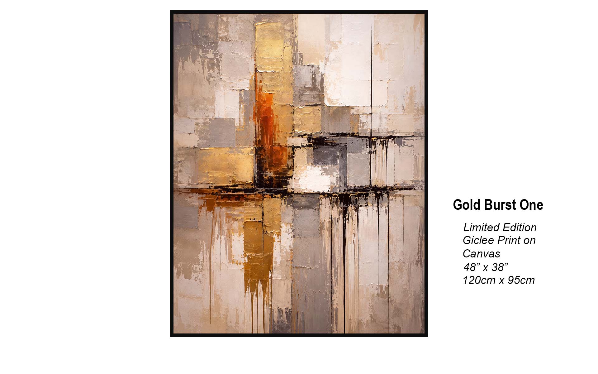 Gold Burst One | Contemporary Gold & Neutral Abstract Art