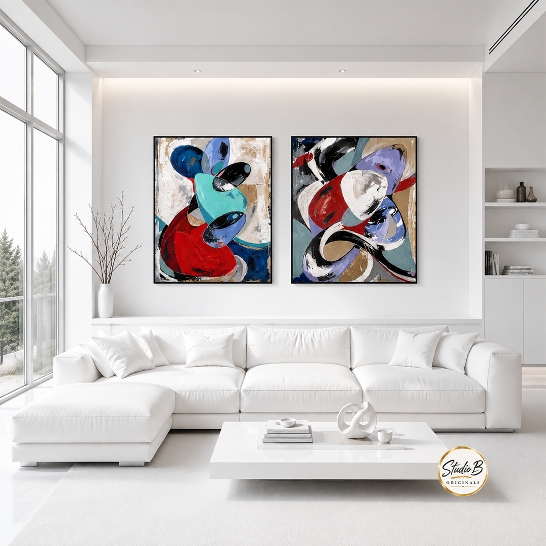 Red Blush Two | Bold Contemporary Abstract Art | Studio B Originals
