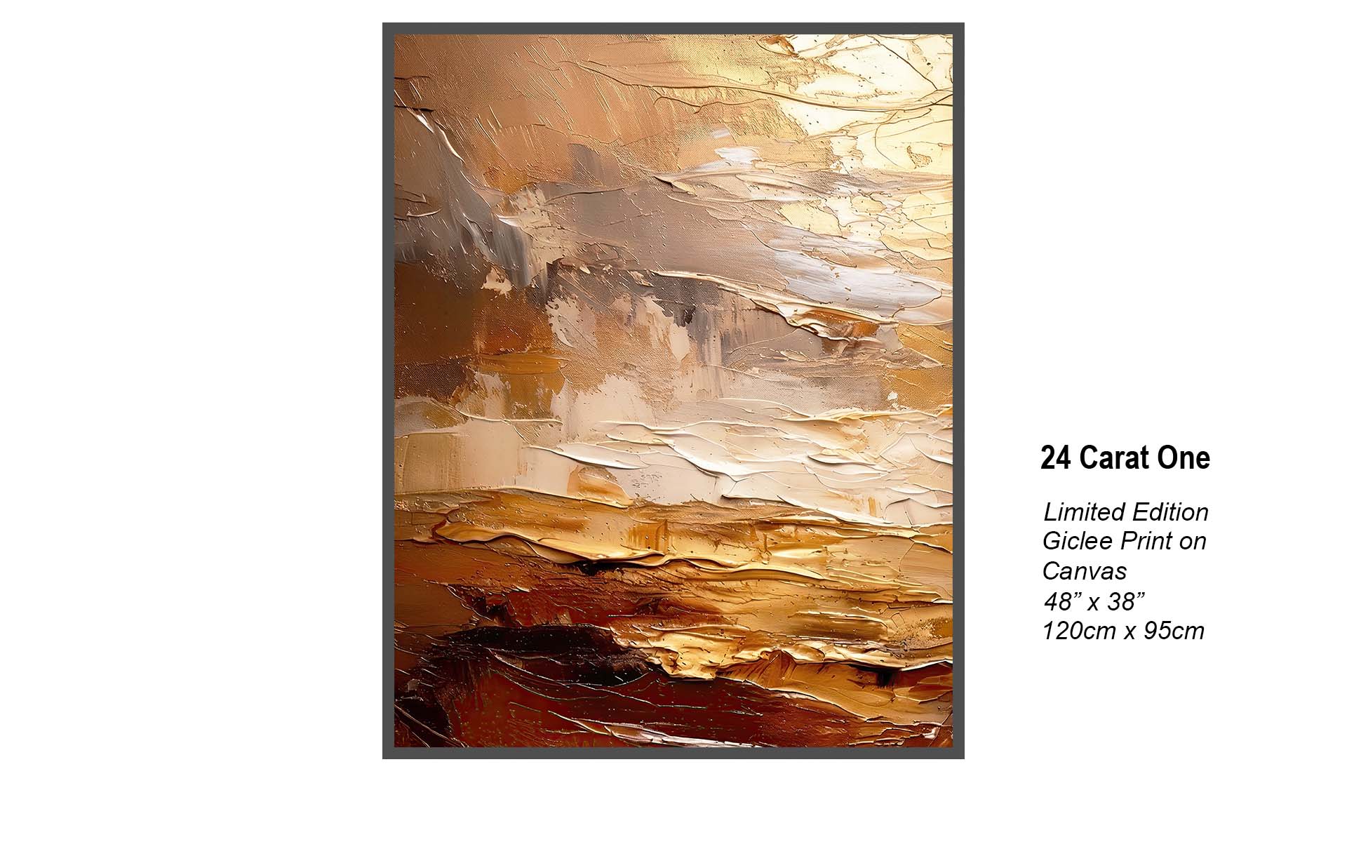 Title: 24 Carat One | Luxury Gold Abstract Impasto Art