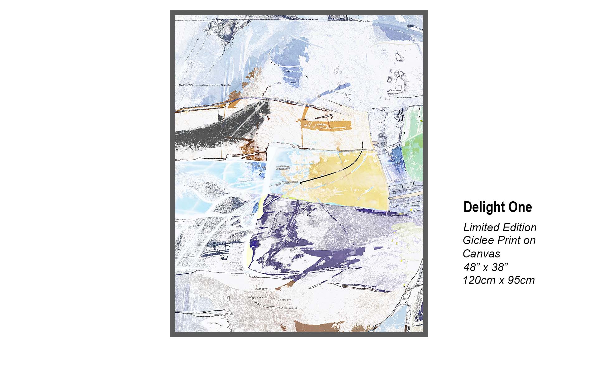 Delight One Abstract Art | Blue & Gold Contemporary Wall Art