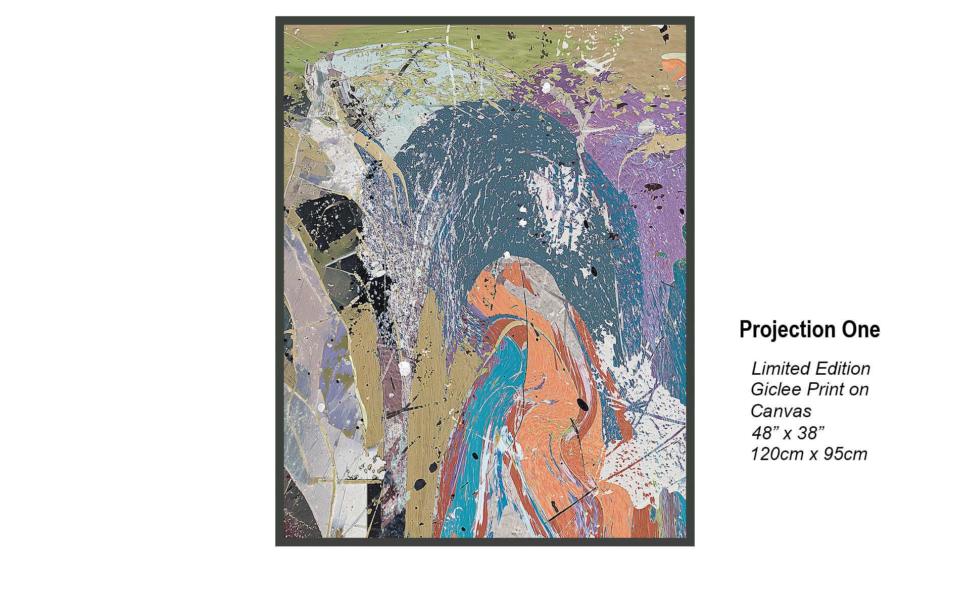 Projection One Abstract Art | Teal & Coral Contemporary Art