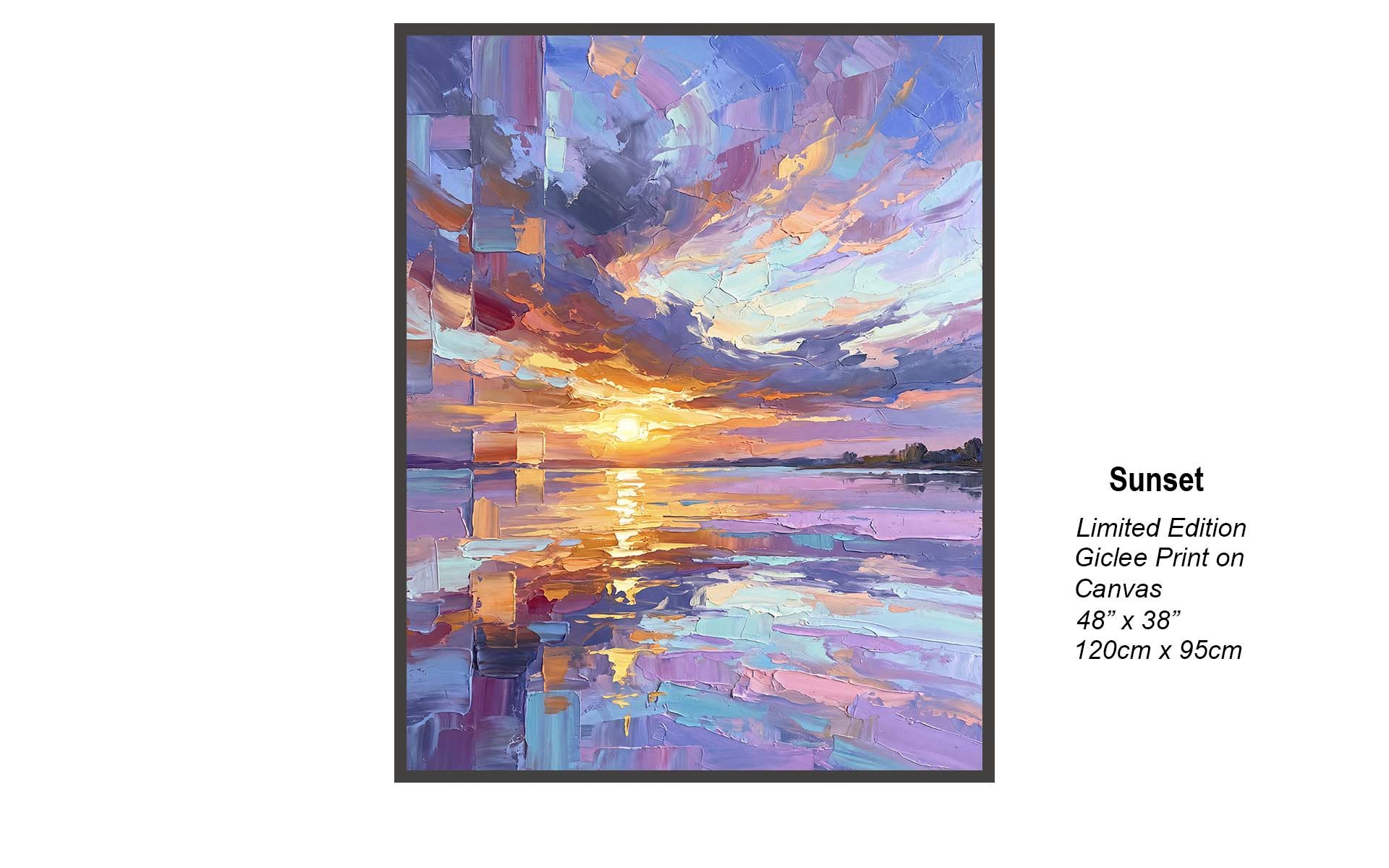 Sunset Reflection – Abstract Impasto Landscape Art | Studio B Originals