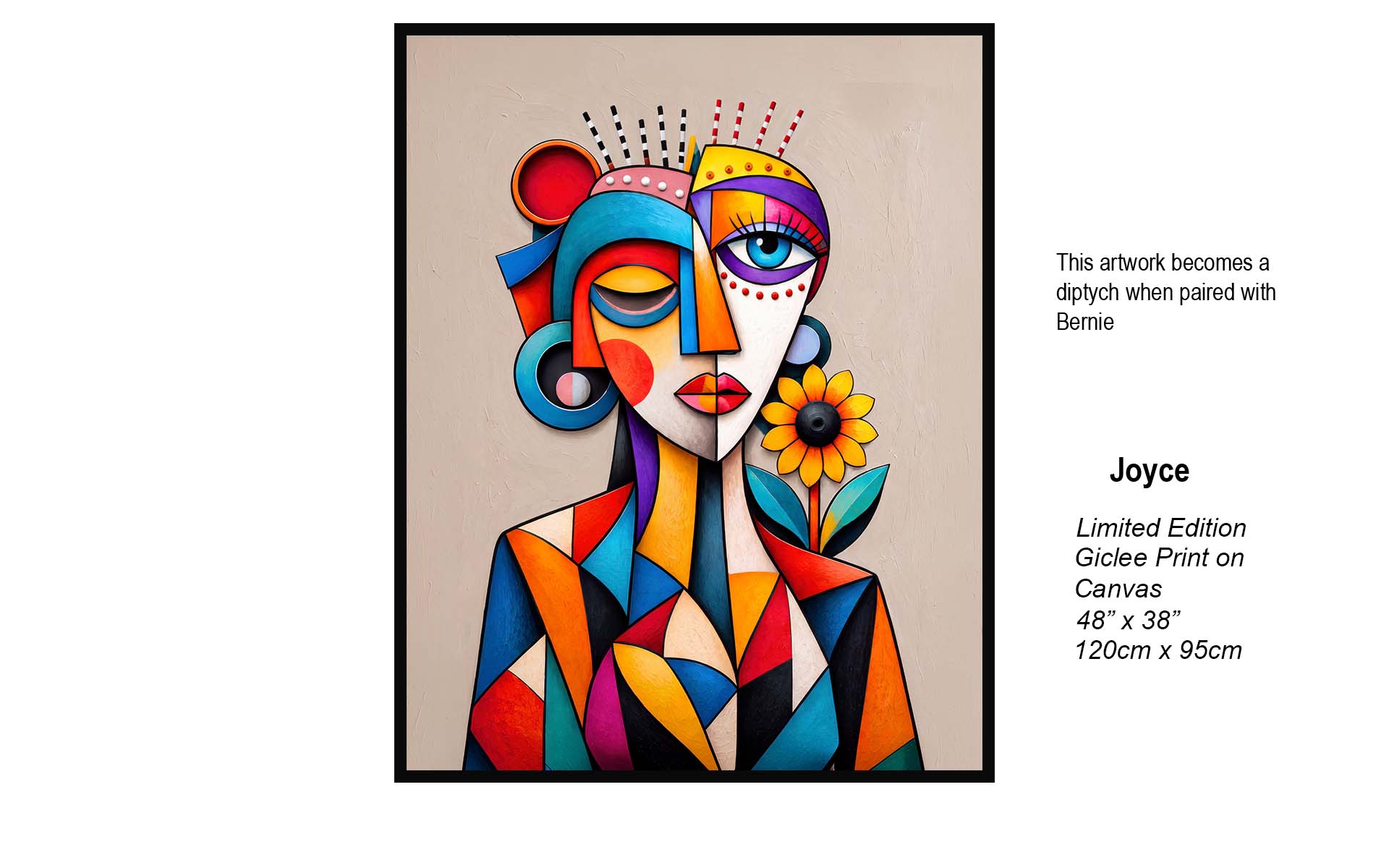 Joyce | Colorful Cubist Portrait Art | Studio B Originals