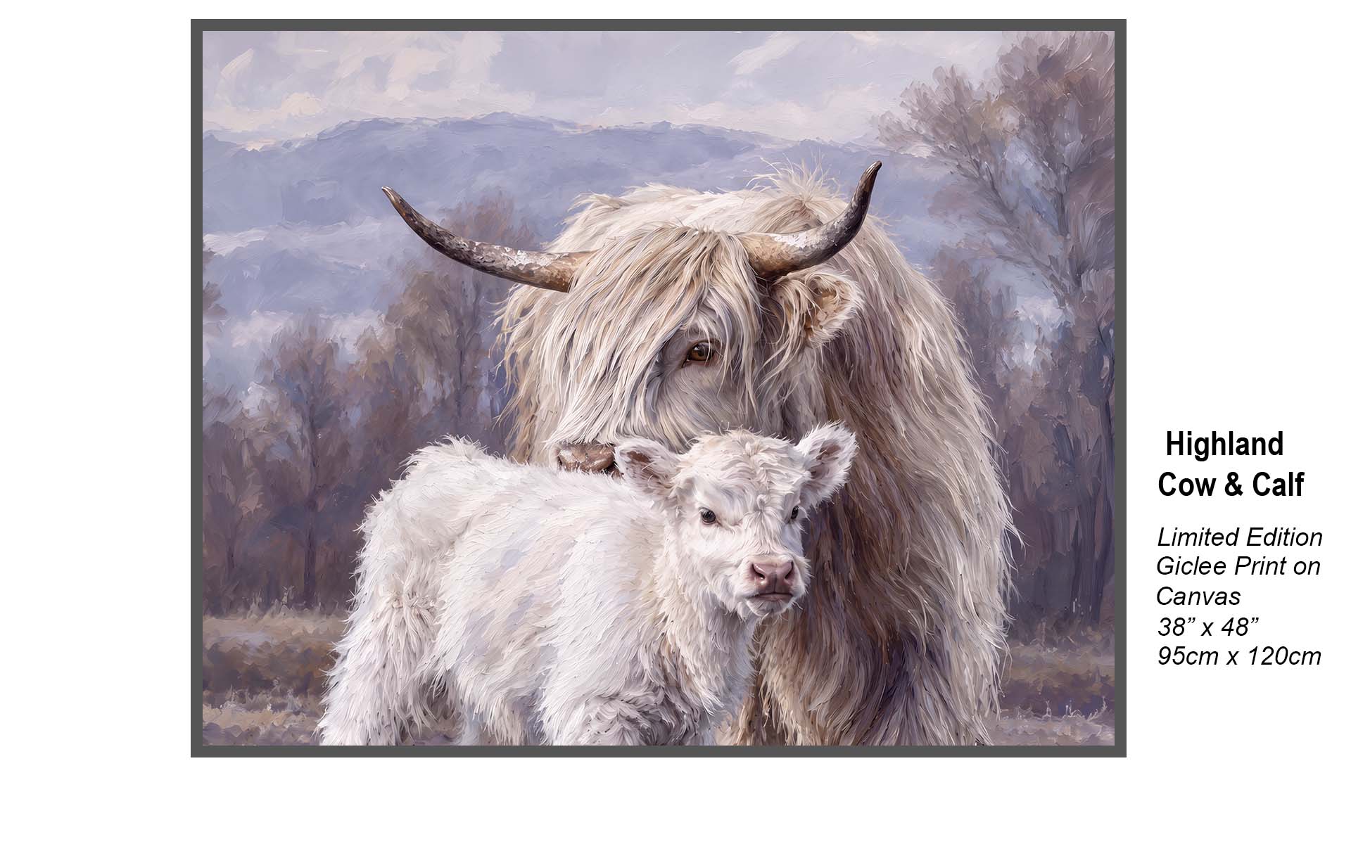 Highland Cow & Calf – Refined Painterly Art | Studio B Originals
