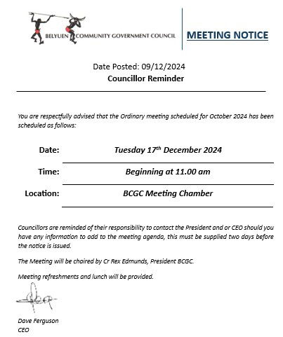 Belyuen Council  Meeting